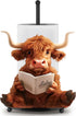 MorningRo Highland Cow Paper Towel Holder Countertop Kitchen Decor and Accessories Black Metal