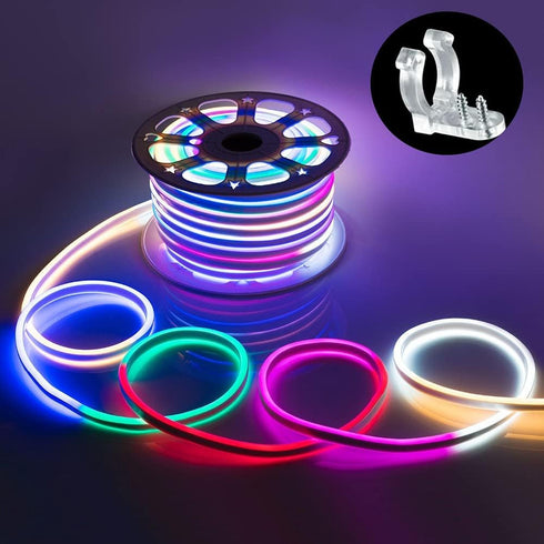 Xianglangsuccess 50 100 LED Rope lamp Holder Transparent PVC Holder with Screws for Wall mounting and Strip mounting