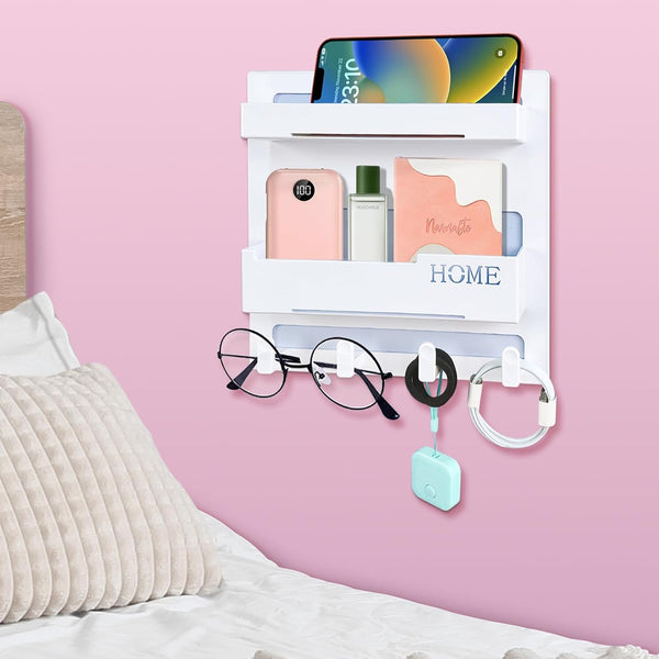 Floating Shelves for Bedside Shelf Accessories Organizer, Wall Mount Self Stick On, Cute Room Decor Aesthetic for