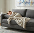 KyraHome 100% 90"x90", Summer Organic Cotton Throw Blankets, Queen Pre-Washed Plant Dyed, Breathable Lightweight Soft
