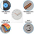 Wooden Silent Non-Ticking Battery Operated Clock - Decorative Small Mini Analog for Home and Office (White)