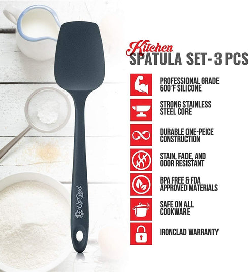 UpGood Silicone Spatula Set, High Heat Resistant Nonstick Kitchen Utensils for Cooking and Baking, 3 Pcs