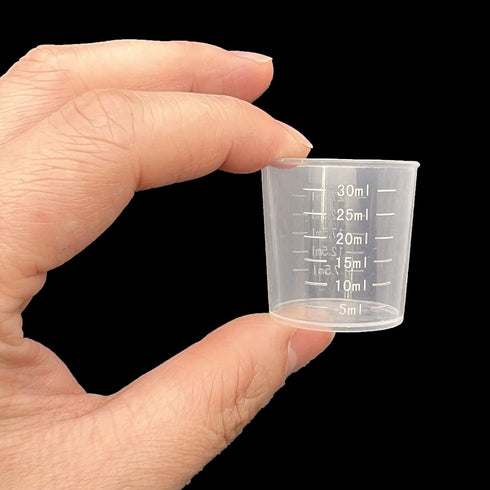 60 Pcs Plastic Graduated Cups, 30ml/1oz Clear Scale Cups with 50 Pcs Wooden Stirring Sticks for Epoxy, Resin, Mixing