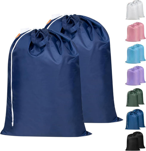 Polecasa Extra Large Heavy Duty Laundry Bag, 130gsm Tear Resistant Fabric, Easy to Carry Drawstring Bag, 2 Pack