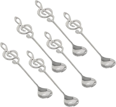 Honbay 6PCS Stainless Steel Coffee Spoons, Musical Note Mixing Teaspoons for Home, School, Office or Restaurant