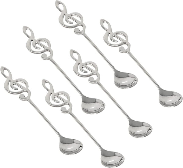 Honbay 6PCS Stainless Steel Coffee Spoons, Musical Note Mixing Teaspoons for Home, School, Office or Restaurant