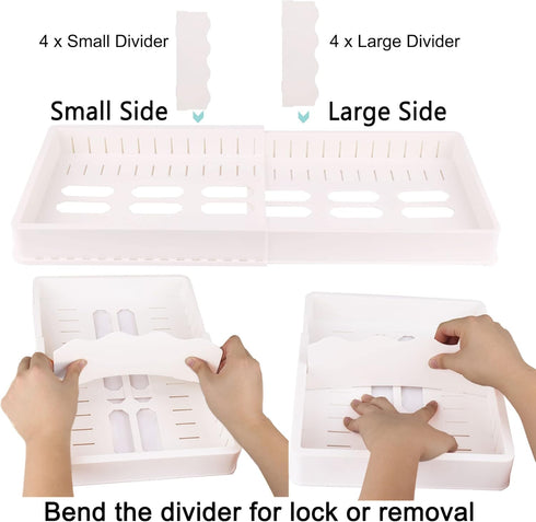 SWOMMOLY Expandable Food Storage Container Lid Organizer, Extra Large, Includes 8 Adjustable Dividers & Labels