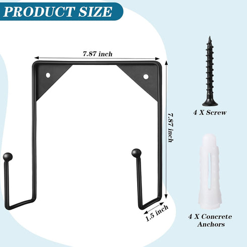 2 Pcs Large Wall Mounted Plate Stands for Display 7.87 x 7.87 Inches Decorative Picture Plate Holder Metal Display Stand Versatile Plate Hanger Stand with Screws for Home Photo Frame(Black)