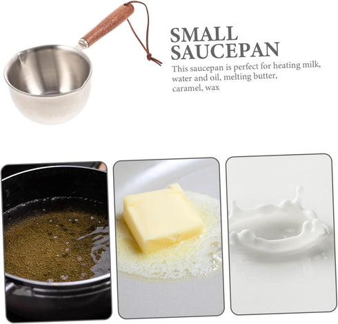 BESTOYARD 1 Quart Small Milk Pot, Sauce Warmer with Lid, Japanese Cookware for Melting Butter and Sauce