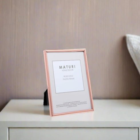 Maturi Rose Gold Colored Thin Edge Photo Frame, 6 x 8-Inch (15 x 20cm)