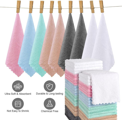 48 Pack, Sets 12 12 inches, Orighty Ultra Soft Washcloths Premium Microfiber Towel x Absorbent and Quick Drying Coral