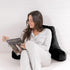 Cozy Milliard Reading Pillow with Arms, Black, Shredded Memory Foam Back Pillow for Bed Sitting Up - Sit Up Backrest