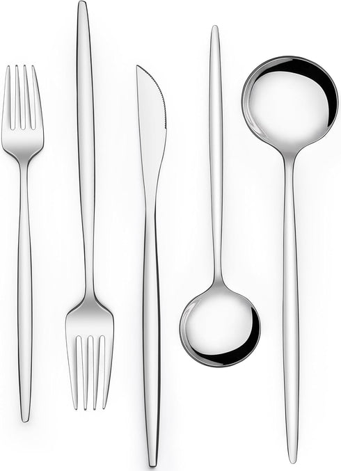 Silverware Set 20 Piece, Wildone Stainless Steel Flatware Set Service for 4, Includes Knife, Fork, Spoon Set