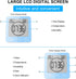 Digital Bathroom Shower Wall Clock Timer, LCD Waterproof Touch Screen Timer with Suction Temperature Humidity Gauge