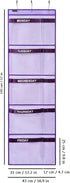 Kids Clothes Organizer for School, Weekly Hanging Storage from Monday to Friday, Day of Week Closet Organizer (PURPLE)
