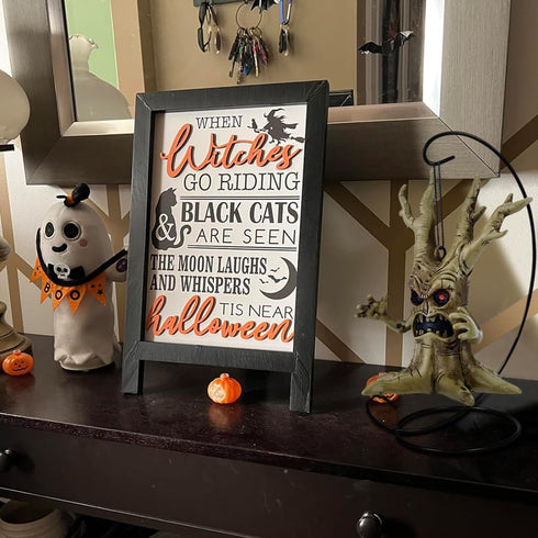 13in 6 Pack Black Ornaments Display Stands for Large Art Craft, Heavy Glass Crystal Witch Ball Holder, Christmas