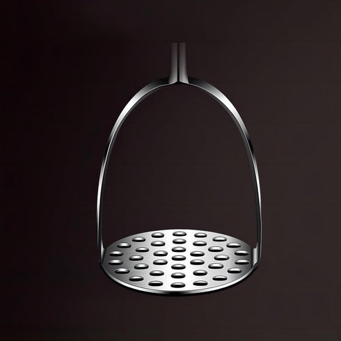 REDANT 13.5" Commercial Stainless Steel Potato Masher with Wooden Handle - Heavy Duty Metal Masher for Mashed Potatoes