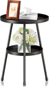 SYQ Round Metal Side Table Small End Table for Indoor Outdoor, Mid Century Modern Decor, Simple Circle Accent Table