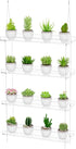 OtNiap 4-TierClear 16 Inch Plant Shelves, Height Adjustable Hanging Acrylic Indoor Wall Hanging Plant Stand Flower
