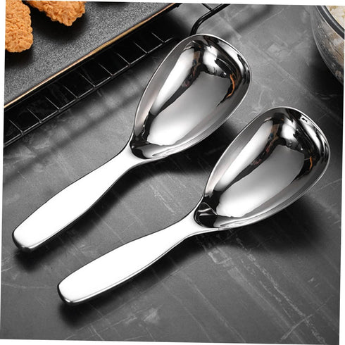 Serving Spoon, Metal Appetizer Spoons, Stainless Steel Serving Utensils, Non Stick Rice Scooper for Food Service