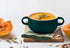 Kook Soup Crocks, Set of 4 Ceramic Bowls, 18 oz, Hunter Green, Broil, Oven, Microwave and Dishwasher Safe with Handles