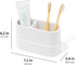Countertop, Yew Design Matte White Large Toothbrush and Toothpaste Holder and Cup for Bathroom Vanity and Round