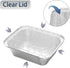 30 Pack 1 lb Rectangular Disposable Aluminum Foil Pan, 16 oz Take Out Food Containers with Clear Plastic Dome Lids