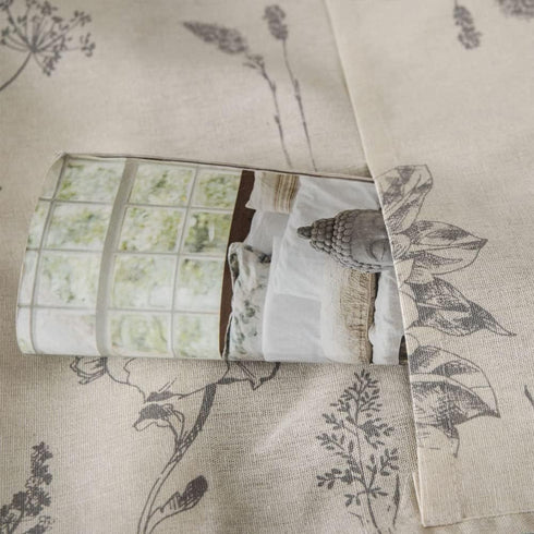 Wildflower,23.663 Inch) Coffee Table Cloth Rustic Style Living Room Center End Table Cover with Pocket, Cotton Linen