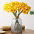 Tinsow 15.8 Inches Artificial Daffodil Flowers, Fake Silk Flower Arrangement for Home Wedding Decor (Yellow, 12)