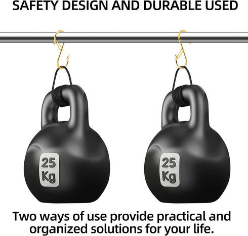 Ultimate Hanging Hooks Set, 3.55inch Gold S Hooks for Heavy Duty Hanging, Ideal for Plants, Baskets
