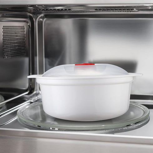 Microwave Bowls with Lids - 3 Pieces Assorted Sizes, Soup Bowl with Lid and Steam Rack, Dishwasher Safe Dishes