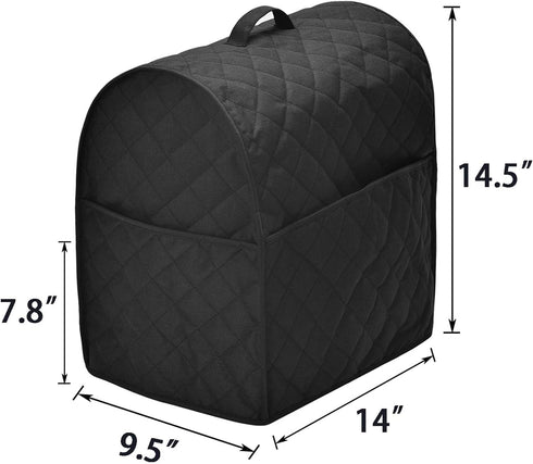 Stand Mixer Dust Cover with 3 Pockets, Compatible with KitchenAid Tilt Head, Easy Cleaning, Ironable Black