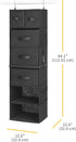 5 Closet Whitmor Multi-Functional Hanging Organizer with Drawer Inserts- Section - Organizer - Black