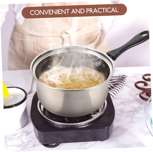 1 Set Stainless Steel Saucepan with Glass Strainer Lid Sauce Pot Pan Induction Pot Stock Pot Sauce Pan by SHOWERORO