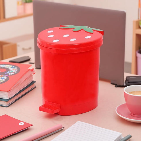 2PCS 1 2 20 3D Strawberry Trash Can, Gallon Small Trash Cans Cutecore Room Decor Kawaii Cute Trash Can for Bedroom