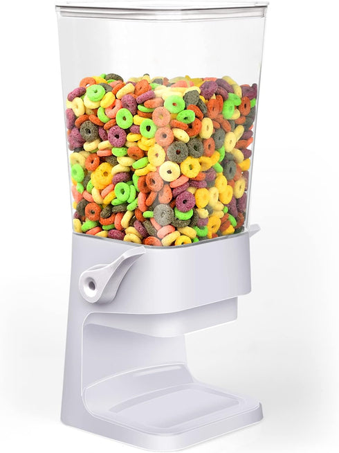 Large Cereal Dispenser for Countertop, White Dry Food Storage Container for Pantry, Candy Dispenser Machine, 1PC
