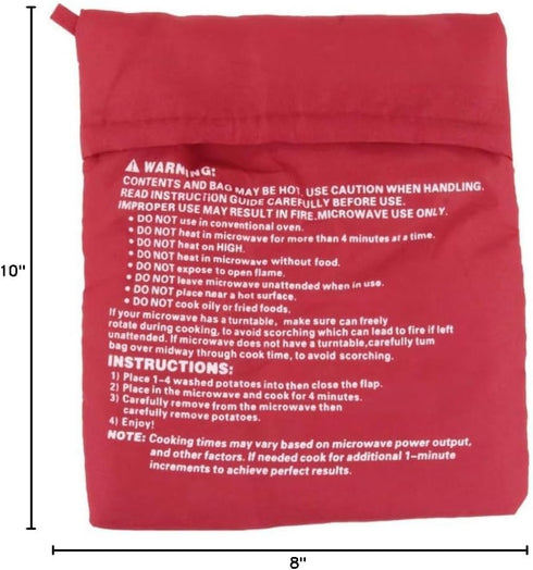 SYBL 4 4 Pcs Reusable Red Microwave Potato Bag Potato Cooker Potato Baking Pouch Perfect Bake Potatoes Just in Minutes