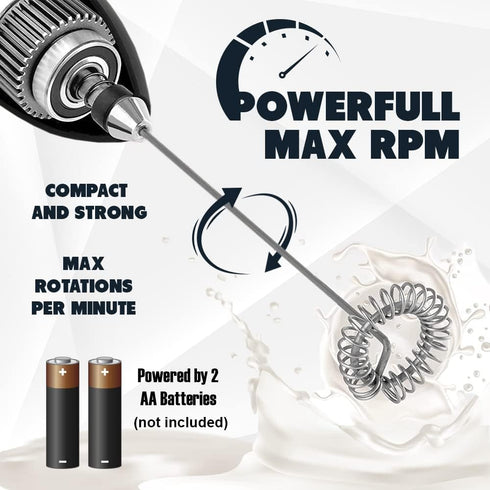 Milk Frother, Electric Mixer and Whisk for Coffee Drinks, Protein Shakes, Teas, Eggs, and Sauces, Handheld