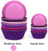 qiqee Mini 300-Count Cupcake Liners, 6 Solid Pink Purple Colors, Food Grade Baking Cups, Cupcake Wrappers Mini Size