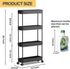 SPACEKEEPER Slim Rolling Storage Cart, 4 Tier Bathroom Organizer Mobile Shelving Unit for Kitchen, Bathroom, Craft,