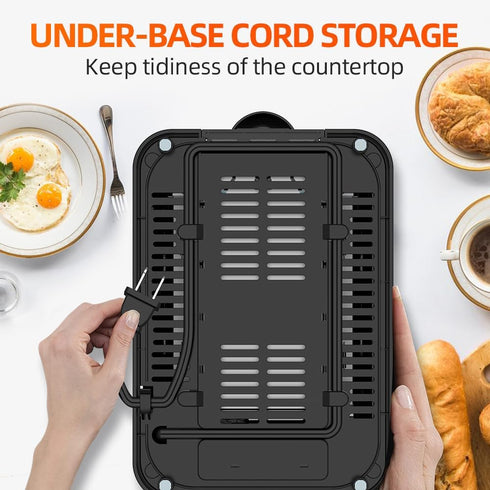 Black 2 Slice Toaster, Extra Wide Slot for Bagels, 7 Shade Settings, Removable Crumb Tray