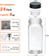 Maredash 24pcs with180 Spice Jars Labels,Glass Spice Jars, Seasoning Containers,Seasoning Organizer,Include black metal