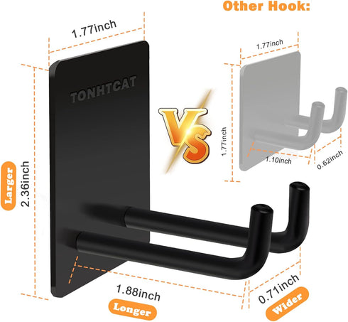 Adhesive Hooks, Stick on Stainless Steel Towel Robe Razor Wall Hooks, Heavy Duty Shower Hangers for Bathroom Kitchen