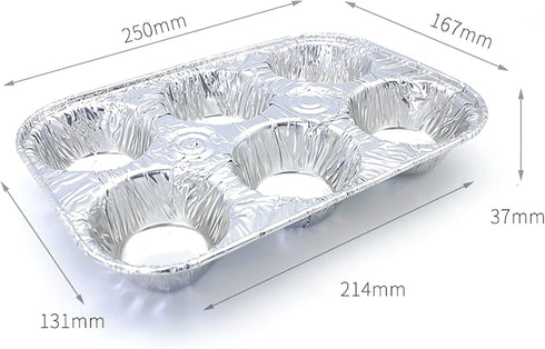 10pack Muffin Pan, 6-Cup Aluminum Pans for Baking Cupcakes, Muffins, and Mini Pies