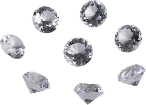 LONGWIN 30mm Crystal Diamond Themed Dinner Party Table Decoration, Pack of 8, Clear