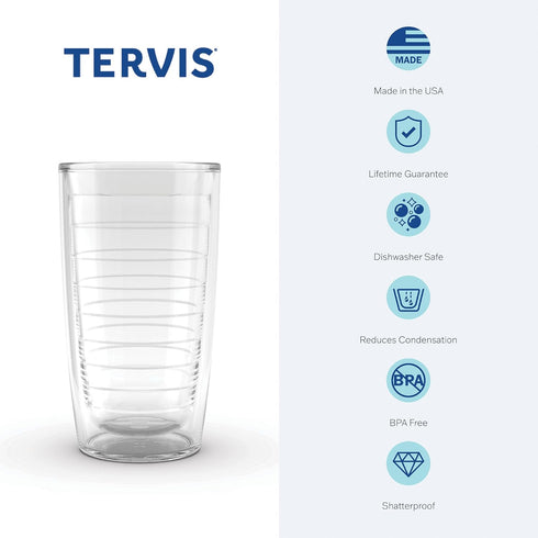 Tervis Grandma Floral Double Walled Insulated Tumbler Travel Cup – Keeps Drinks Cold & Hot, 16oz, Made in USA, Clear
