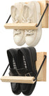 Mifoci 2 Pcs Wall Mounted Shoe Rack Organizer Wooden Modern Compact Wall
