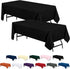 Utopia Kitchen 2 Pack 6 Foot Rectangle Table Cloth, Black, Stain and Wrinkle Resistant for Dining and Parties