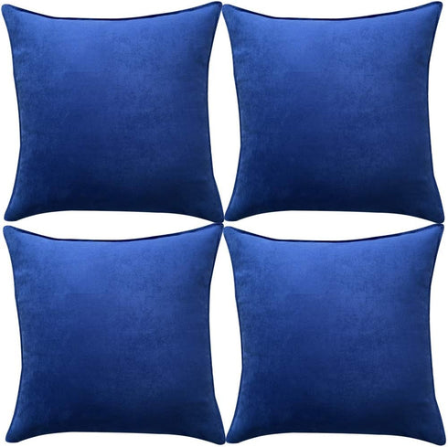Fancy Homi 4 Packs Decorative Throw Pillow Covers 18x18 inch, Super Soft Faux Suede Square Pillow Case, Blue