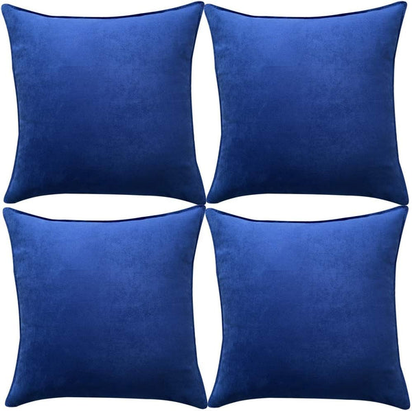 Fancy Homi 4 Packs Decorative Throw Pillow Covers 18x18 inch, Super Soft Faux Suede Square Pillow Case, Blue